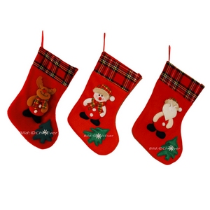 3 Weihnachtsstiefel Weihnachtssocke aus Filz 20x28cm 3003